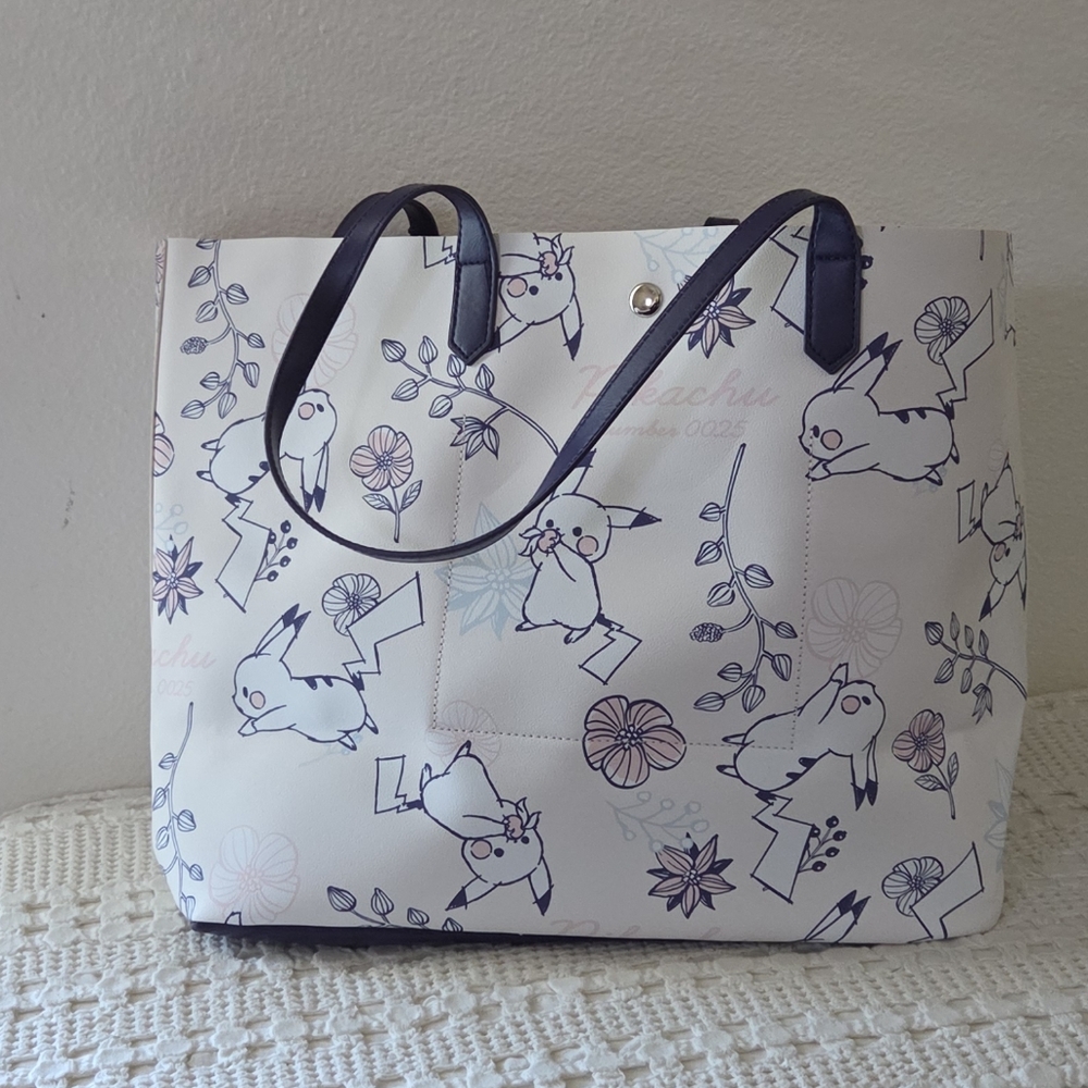 Pokemon Hot Topic Pikachu Floral Canvas Tote - Picture 3 of 11